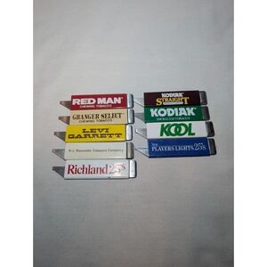 9x Vintage Tobacco Advertising Box Cutters Levi Garret Red Man Kodiak Kool